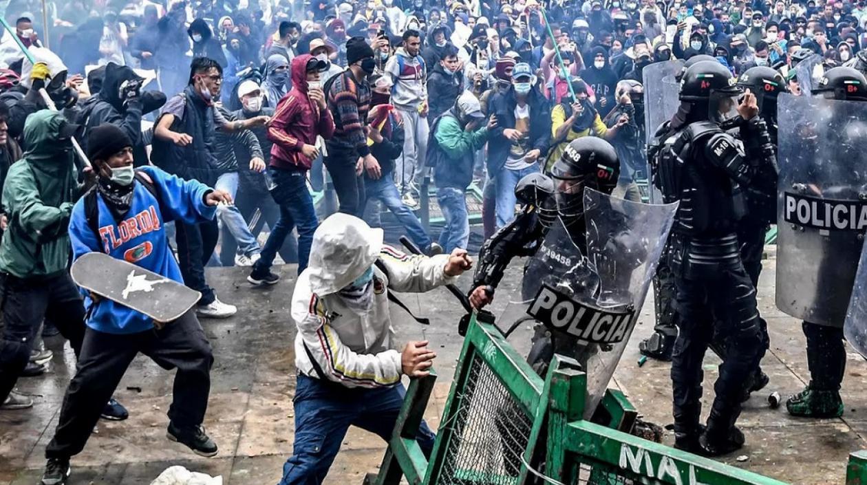 Protesta en paro del 2021.