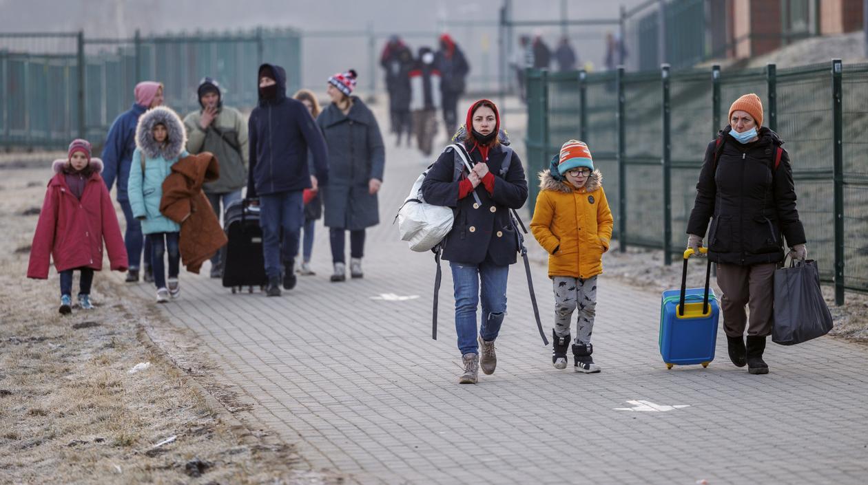 Imagen del éxodo de refugiados.