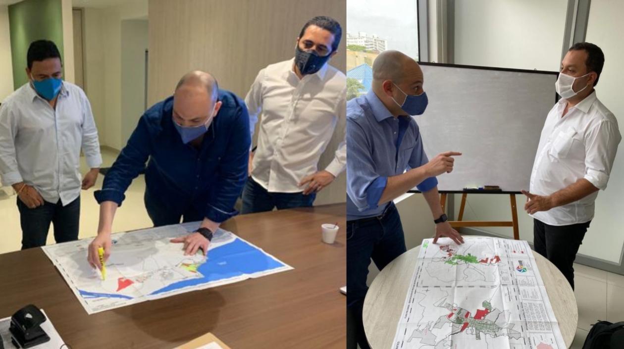 Director del AMB con los alcaldes de Puerto y Galapa.