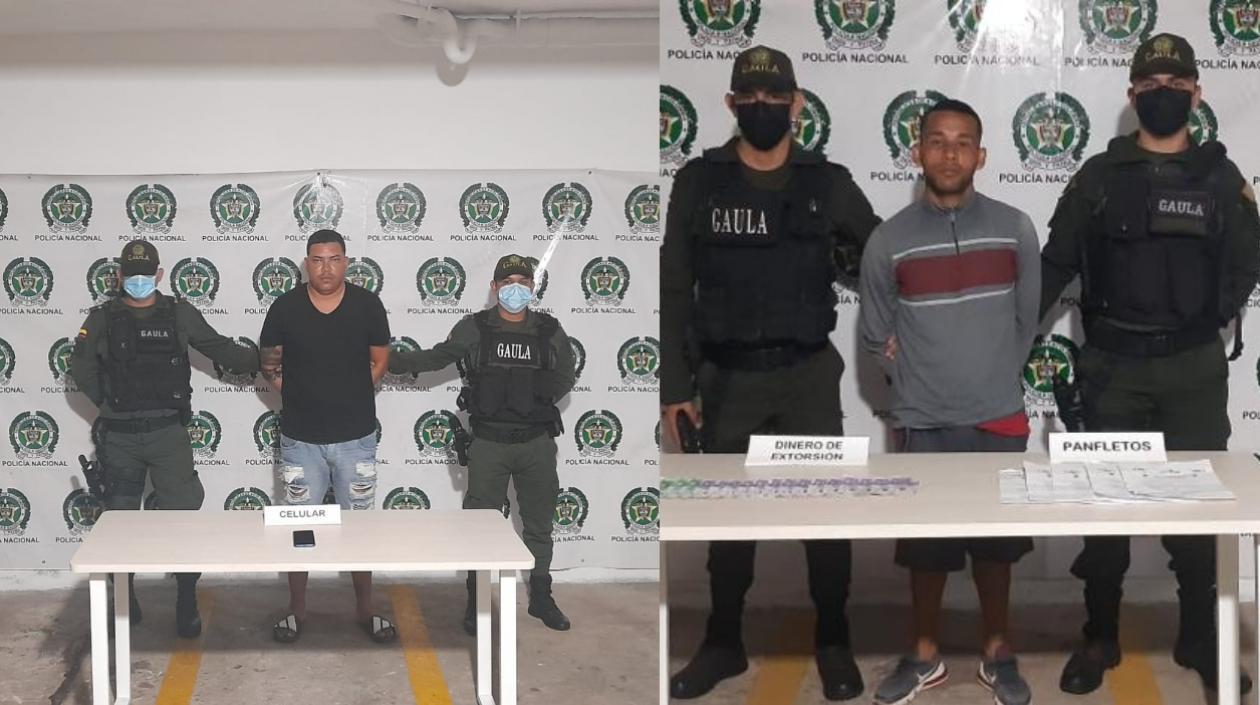 Los dos capturados por extorsión. 