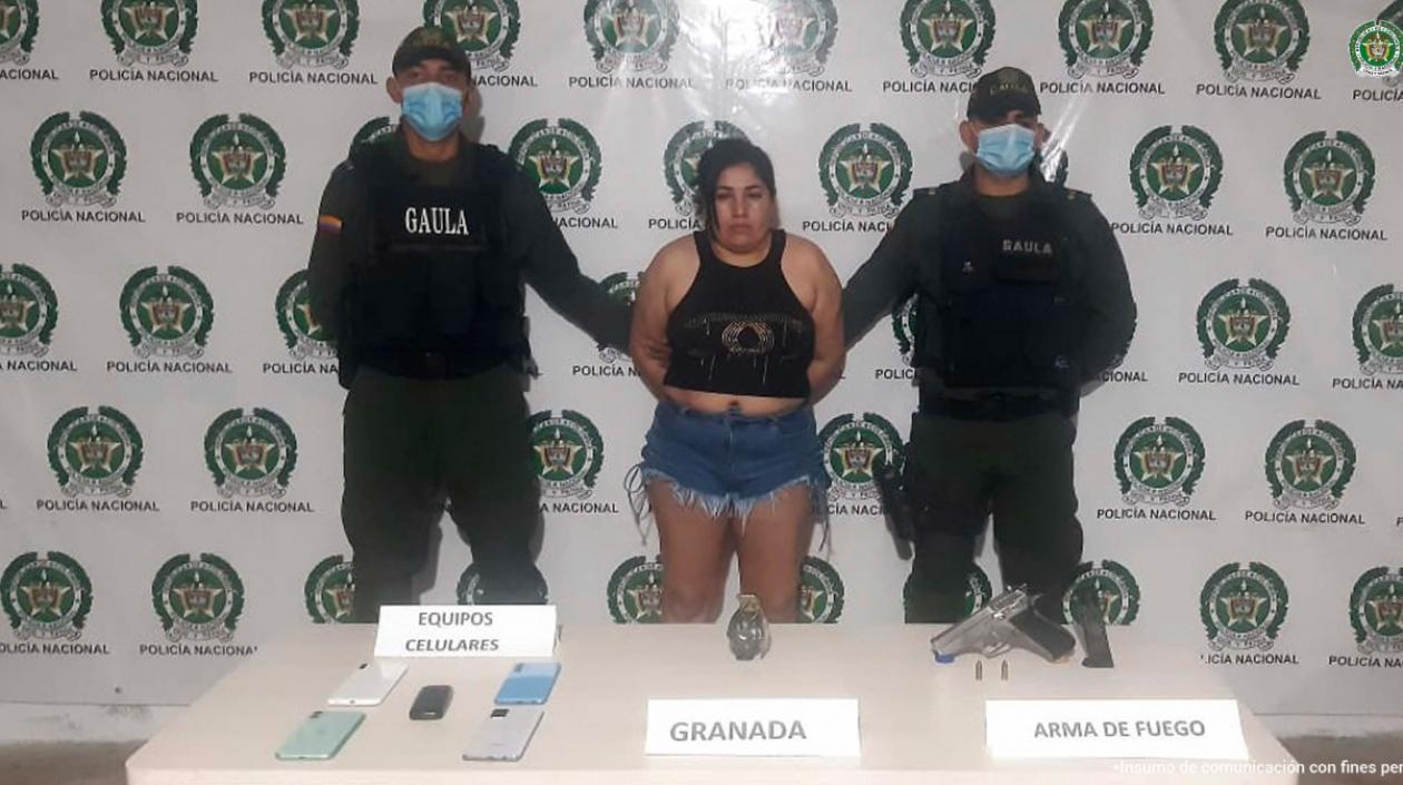 Mónica Mullet Alfaro cuando fue capturada. 