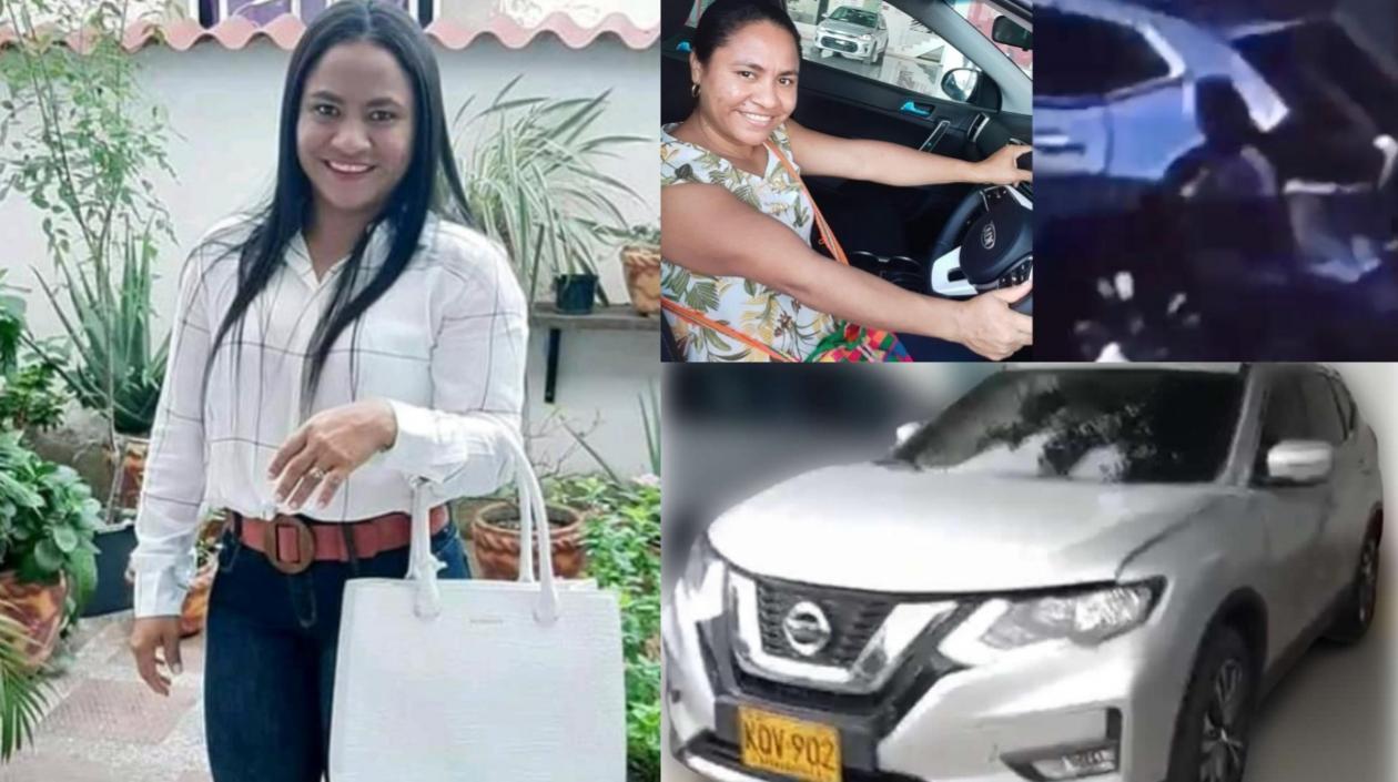 Liliana Segovia Navarro y la camioneta.