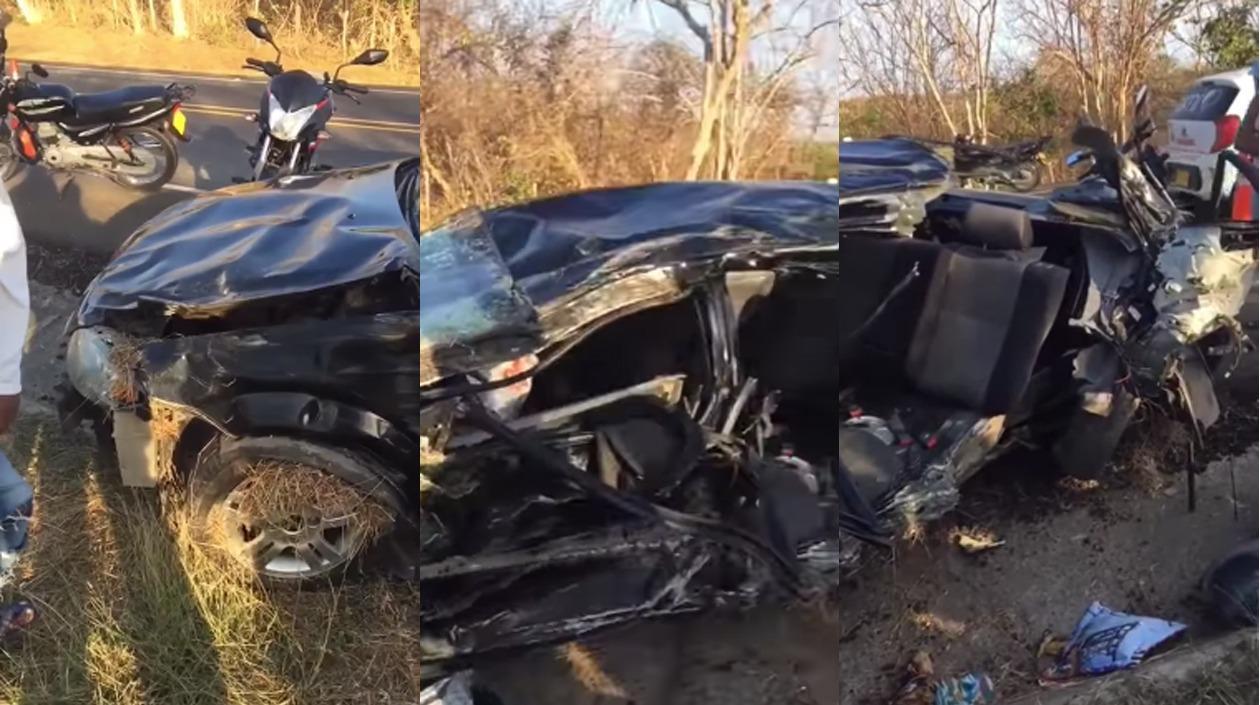 Así quedó el vehículo tras el accidente. 