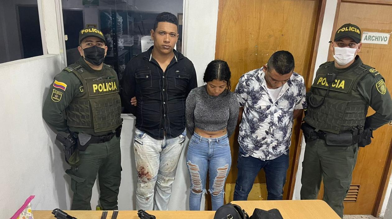 Los capturados por el robo a la peluquería en Soledad.