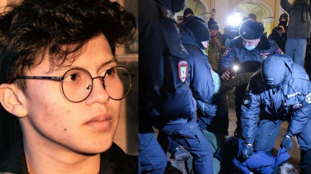 Julián Andrés Molina Calderón, joven colombiano detenido en protestas en Rusia.