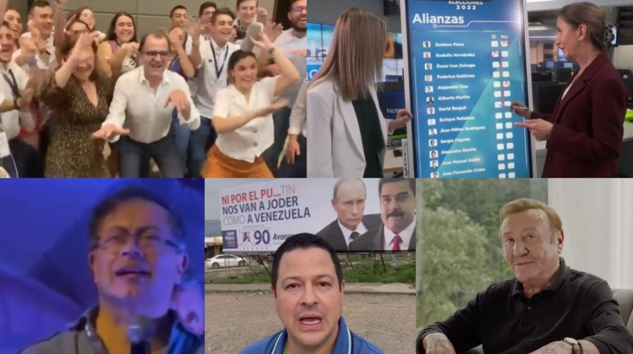 Óscar I. Zuluaga, Íngrid Betancourt, Gustavo Petro, Juan Celis, Rodolfo Hernández.