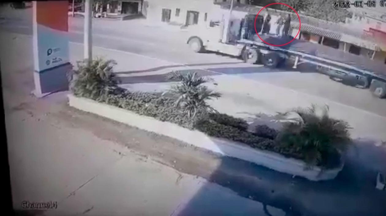 Momento en que ocurrió el accidente. 