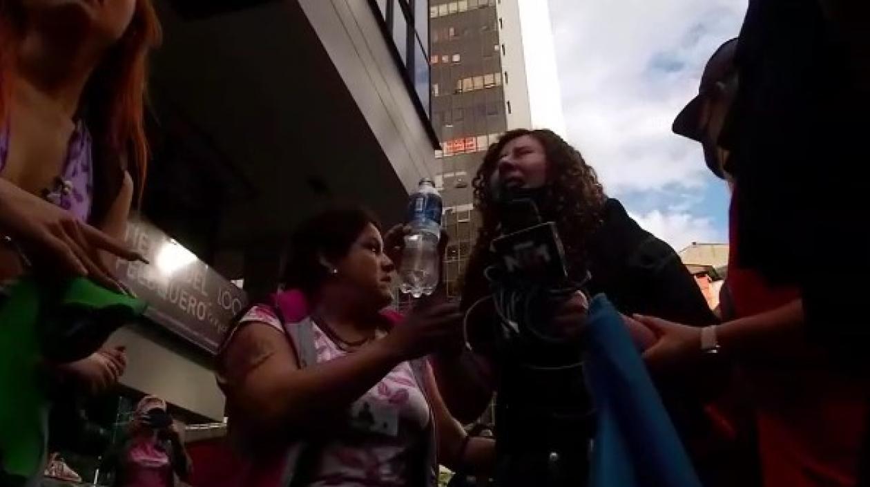 La periodista Manuela Granda, tras la agresión.