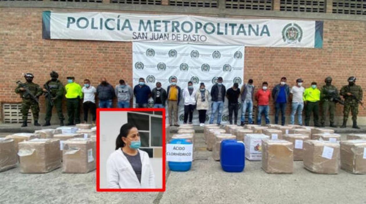 Captura de la banda e insumos incautados.