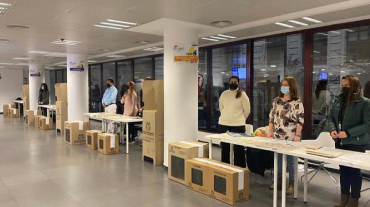 Mesas de votación en Madrid.