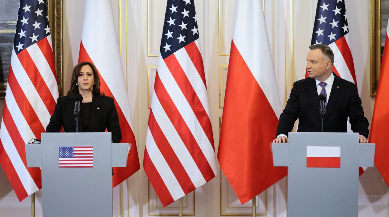 Kamala Harris y Andrzej Duda.