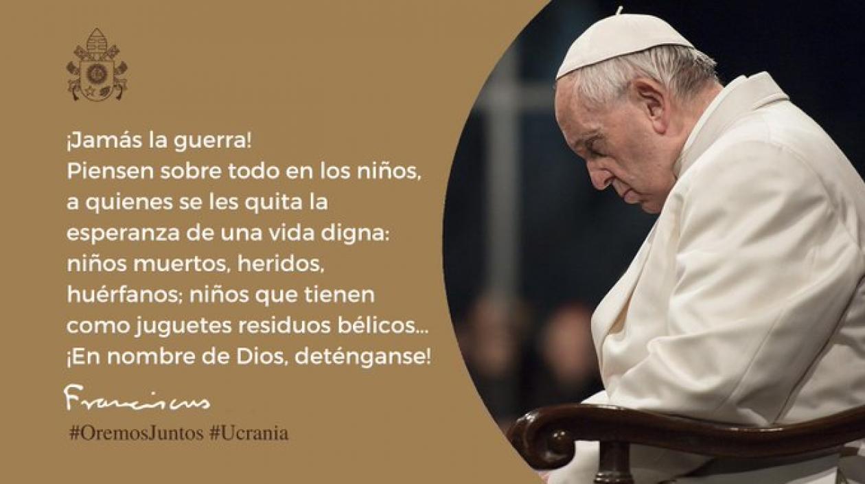 Post del Papa Francisco en Twitter.