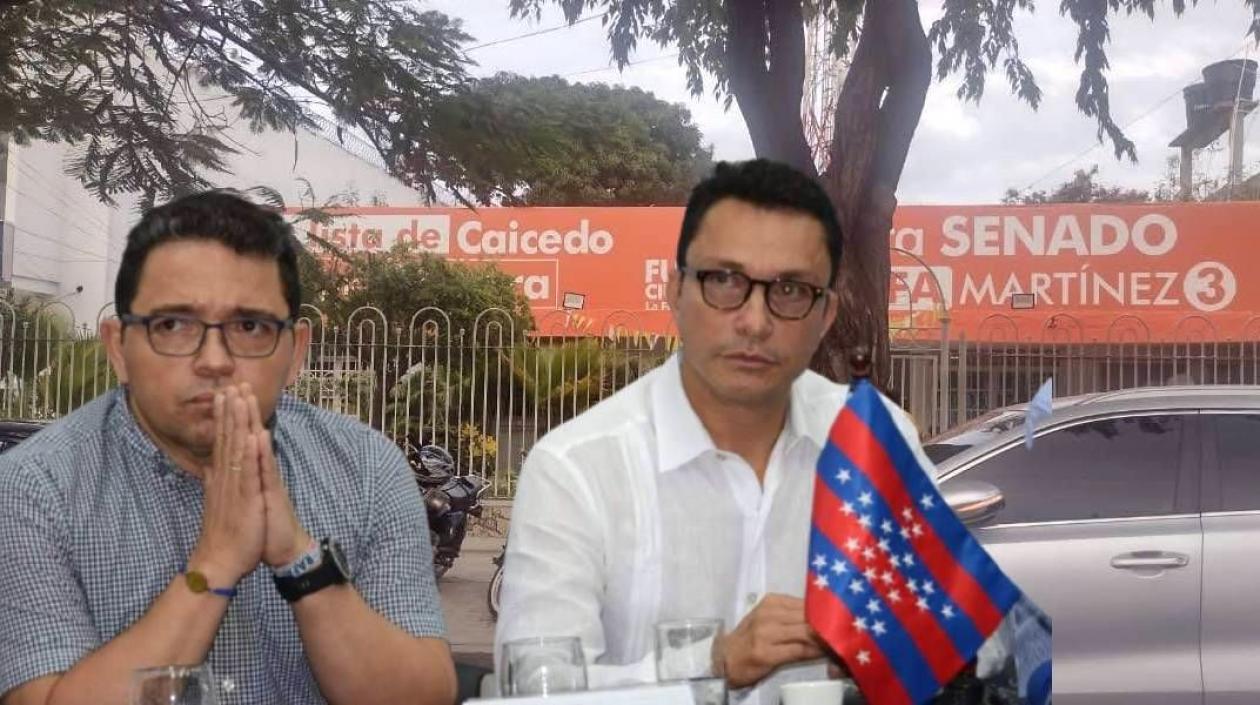 El Gobernador Carlos Caicedo y su candidato derrotado Rafael Martínez.