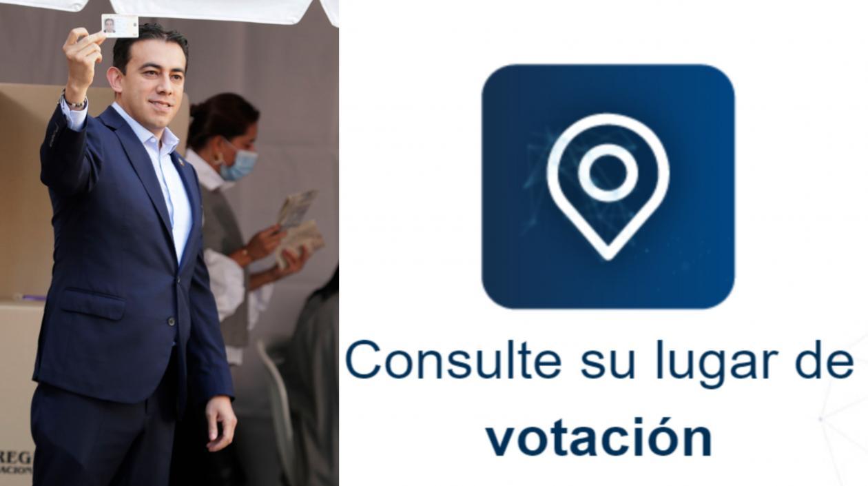 El registrador Alexánder Vega vota. La página de la entidad colapsó para buscar la mesa de votación.
