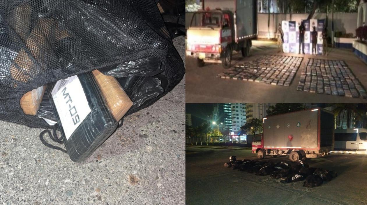 Droga incautada por la Armada Nacional. 