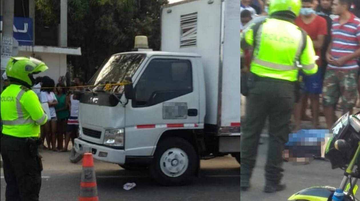 Furgó que arrolló a Manuel Álvarez en la vía Oriental.