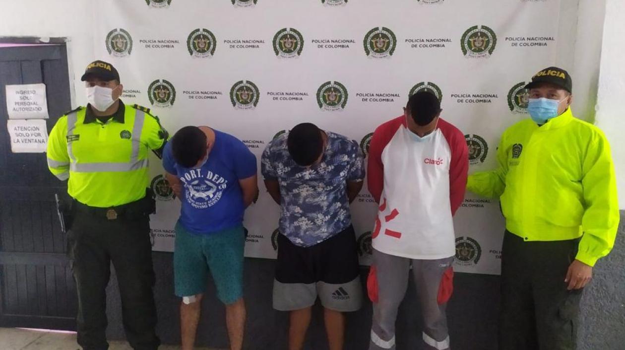 Óscar Manuel Romero Rodríguez, Luis Felipe García Rodríguez y Hector David Vargas Palma, los capturados.