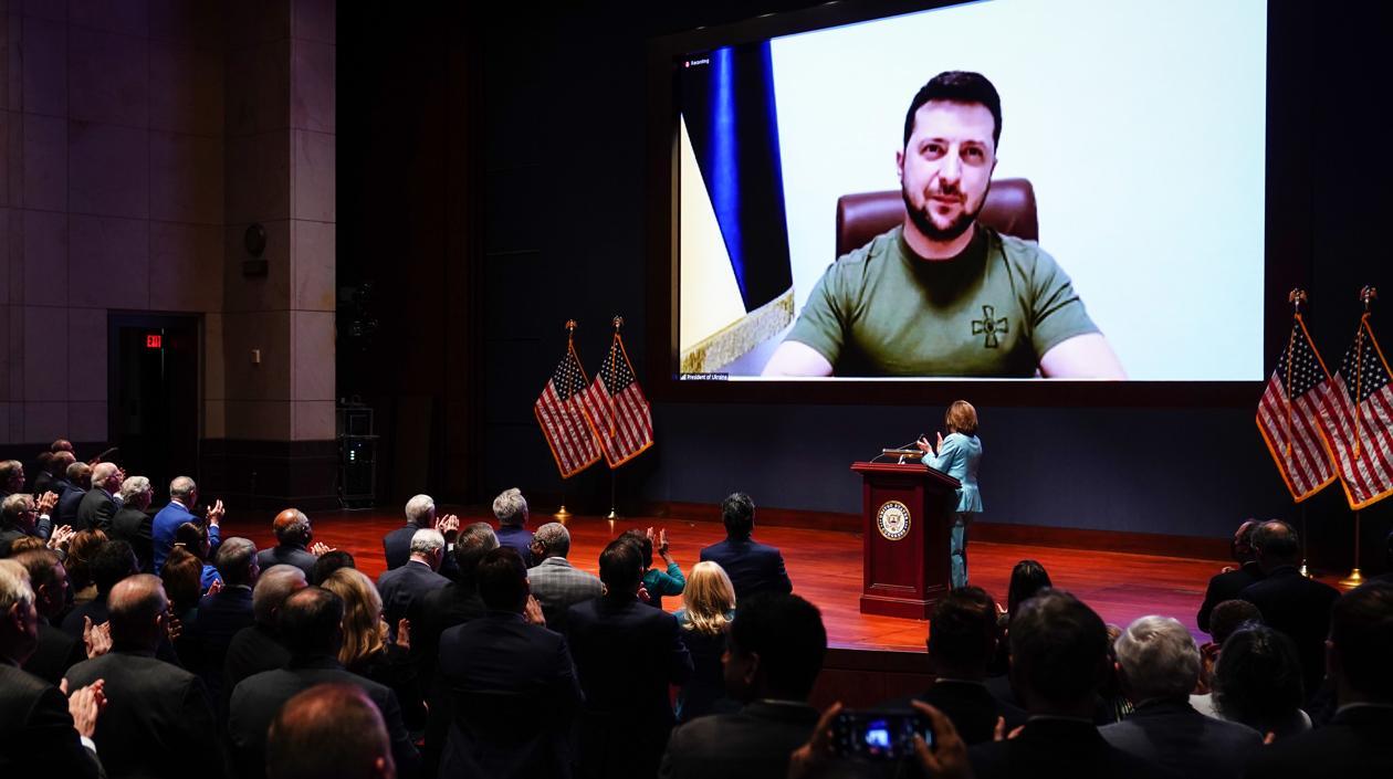 El presidente de Ucrania, Volodímir Zelenski, habló ante el Congreso de Estados Unidos.