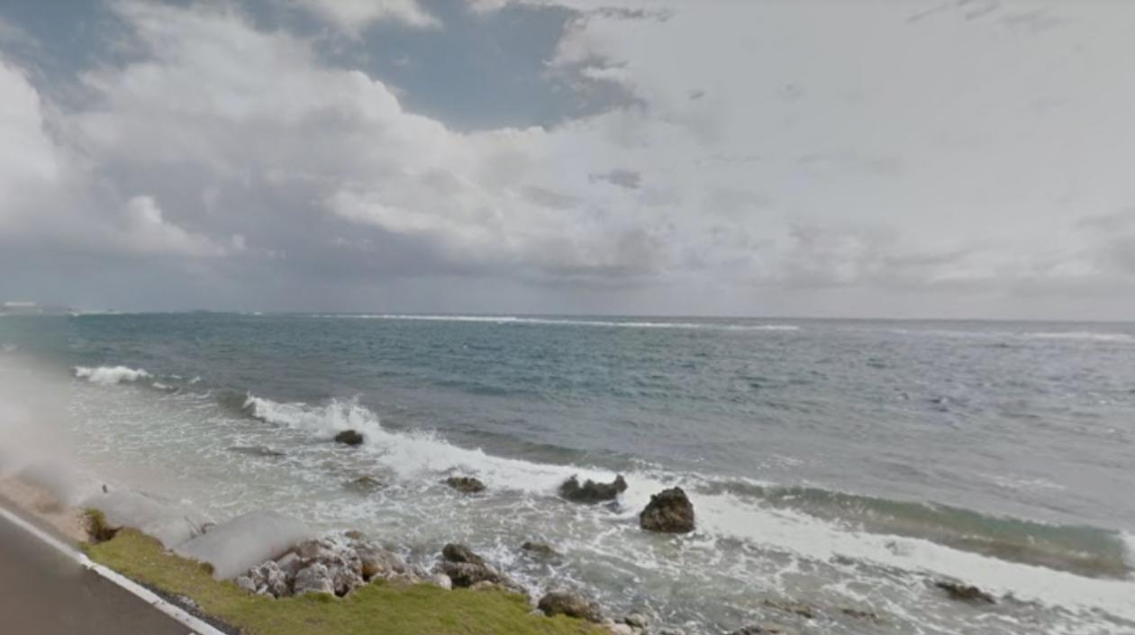 Zona del mar donde fue atacado el turista. 