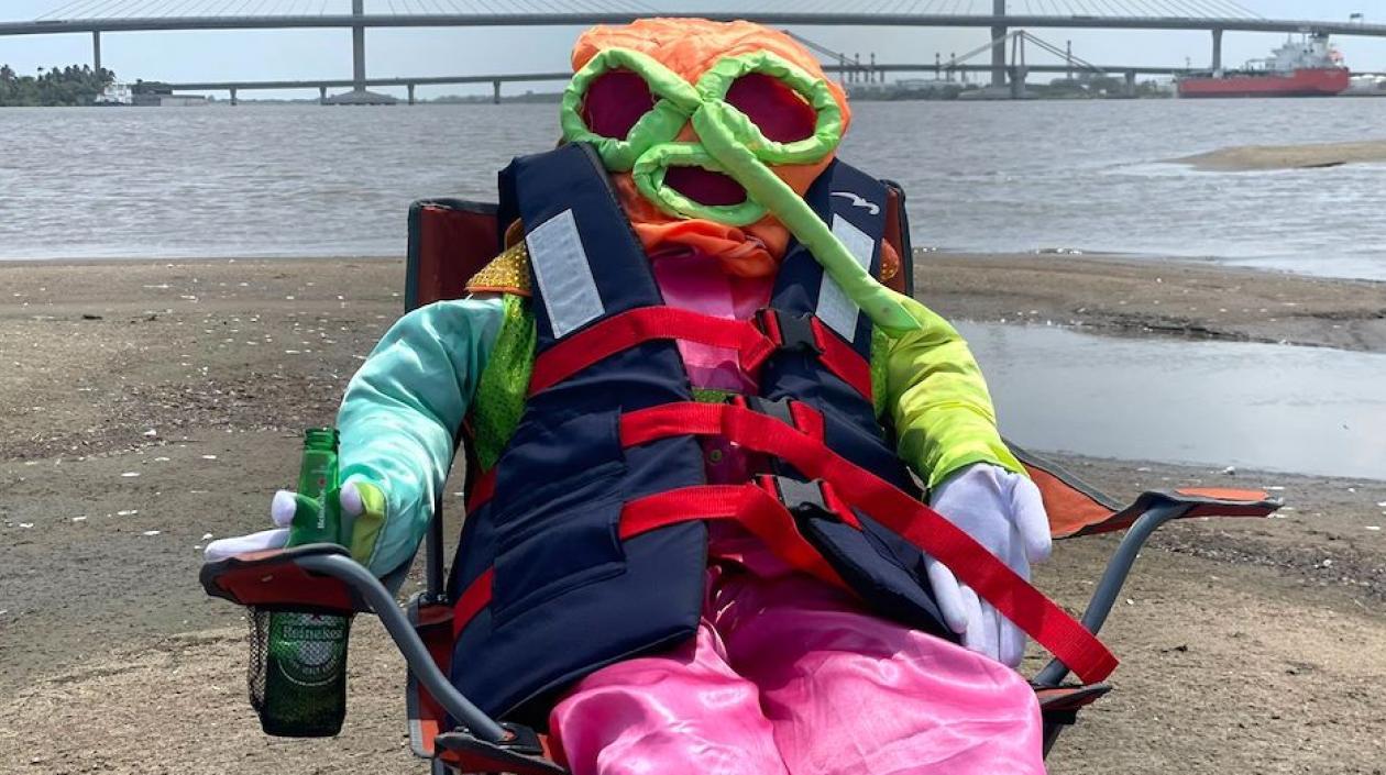 La marimonda instalada en la 'Isla Pechuga'.