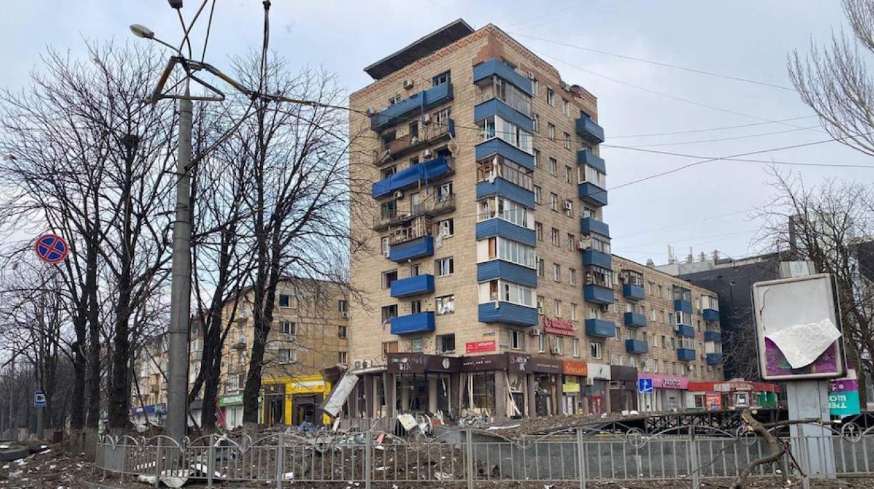 Un edificio de Mariúpol bombardeado por el ejército ruso.
