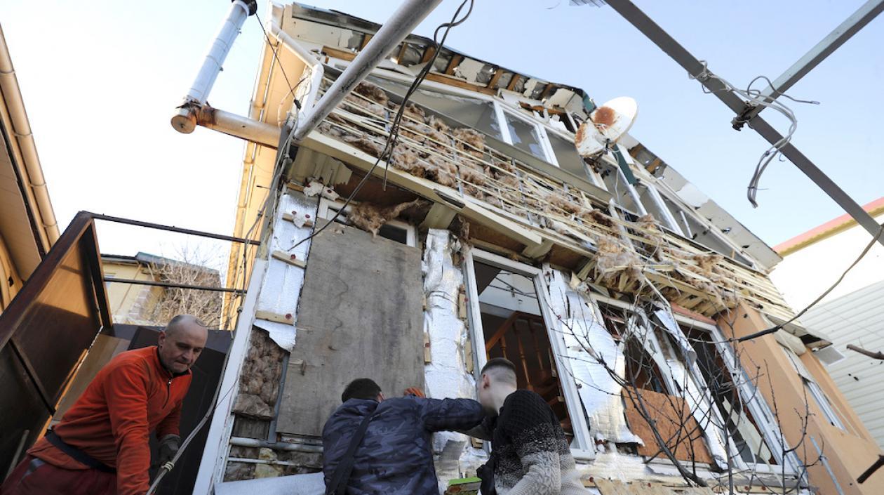 Un edificio bombardeado por las fuerzas rusas en Odesa.