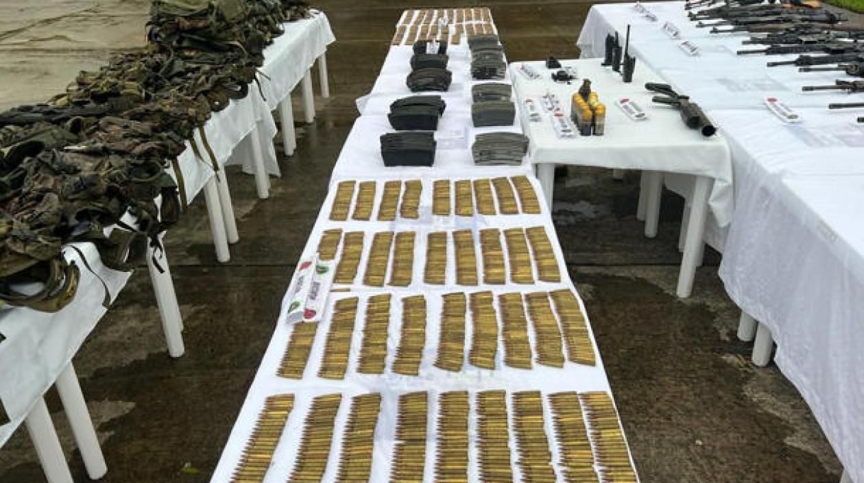 Aspecto de parte del material incautado.