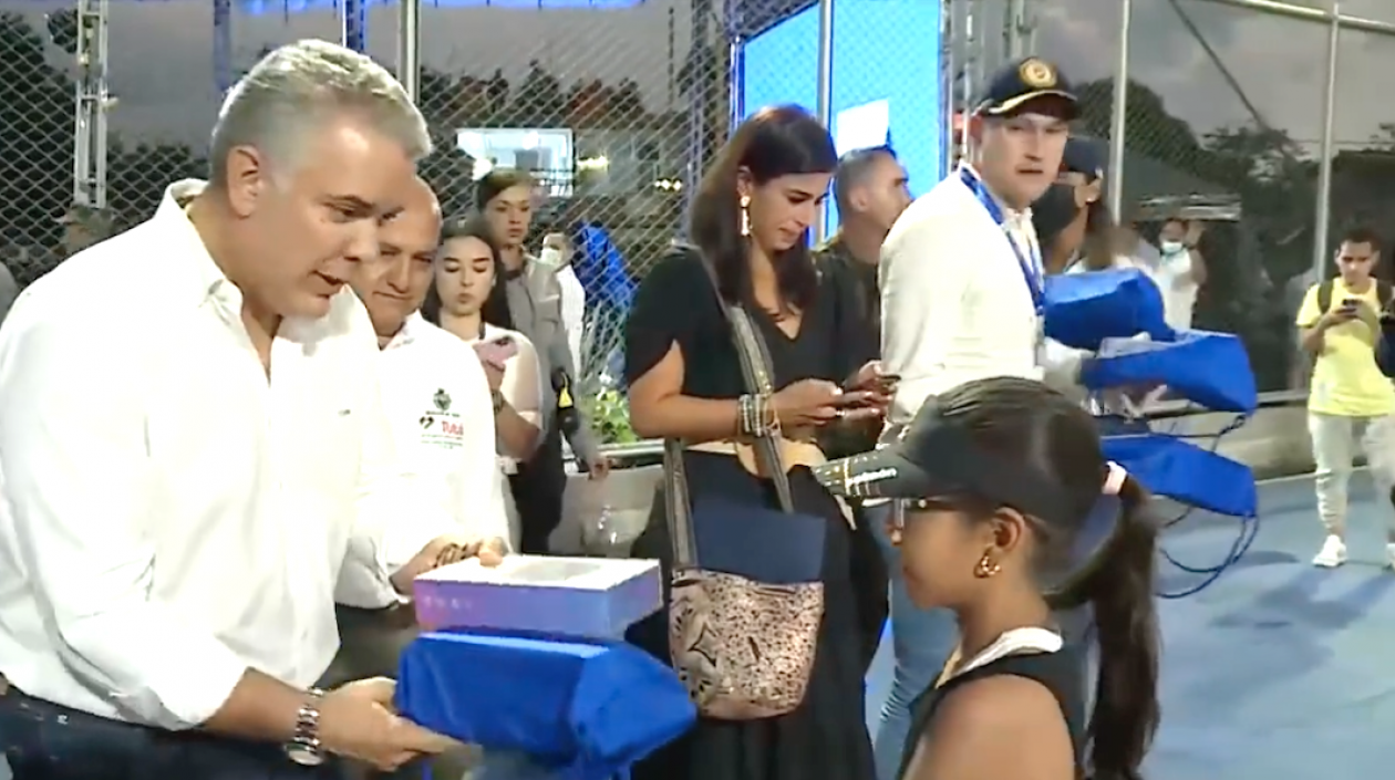 El Presidente Iván Duque durante el acto en el Valle del Cauca.