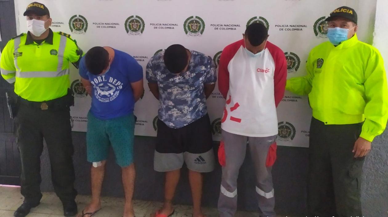 Óscar Manuel Romero Rodríguez, Luis Felipe García Rodríguez y Hector David Vargas Palma, los capturados.