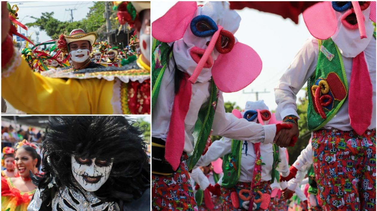 Hacedores del Carnaval de Barranquilla en la Batalla de Flores 2022.