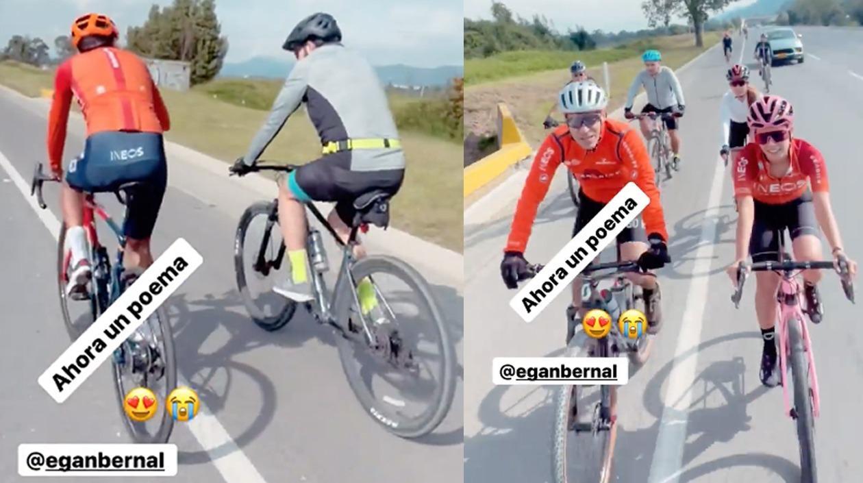 Egan Bernal durante el recorrido de esta mañana. 