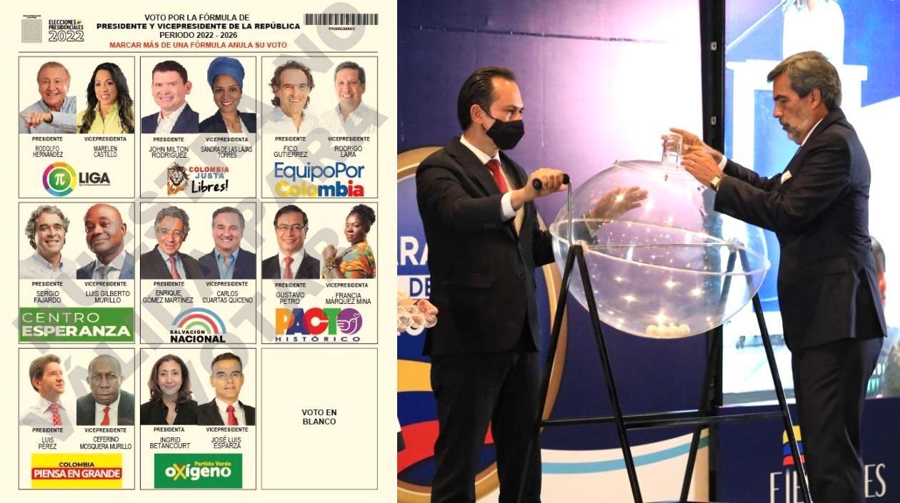 Sorteo del tarjetón realizado por la Registraduría.