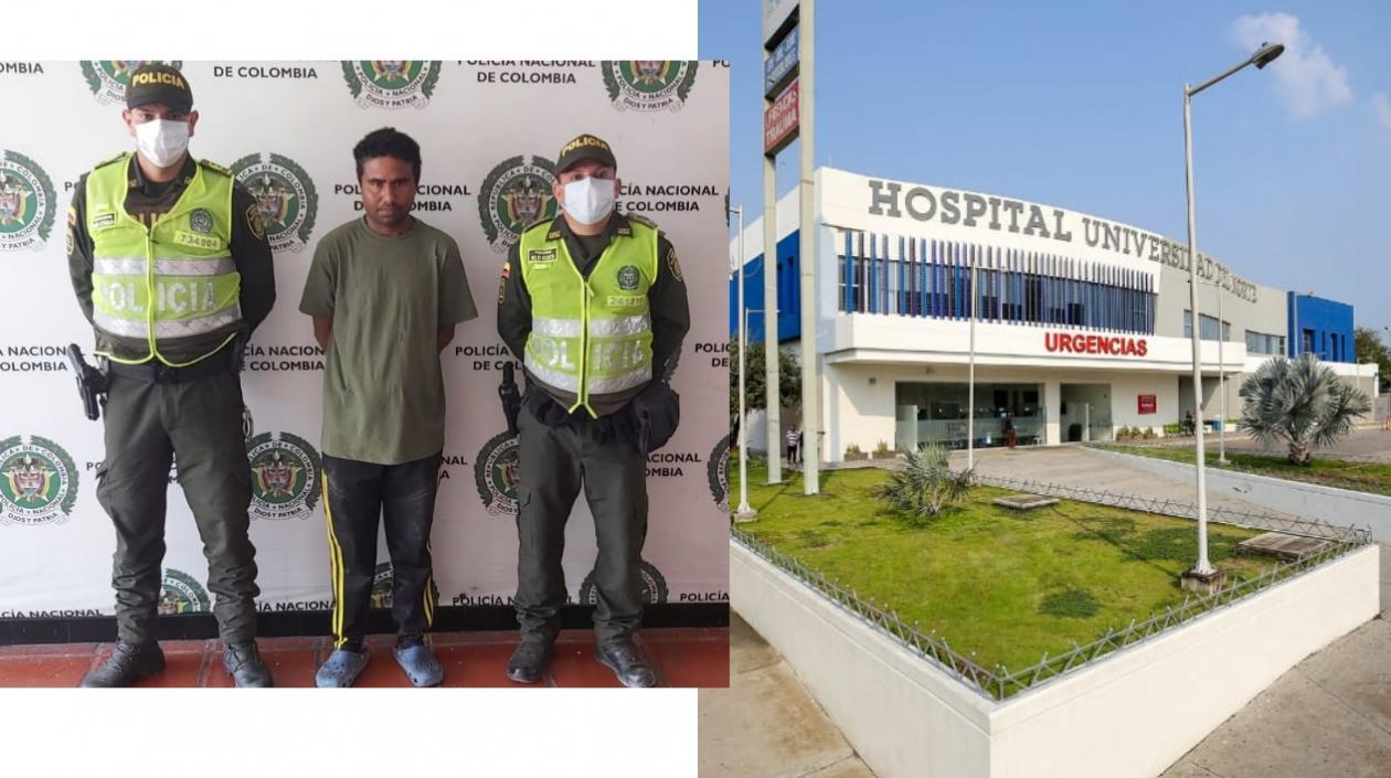 Ever Antonio Flórez Rivera, capturado. Víctima está en el hospital de la Universidad del Norte.