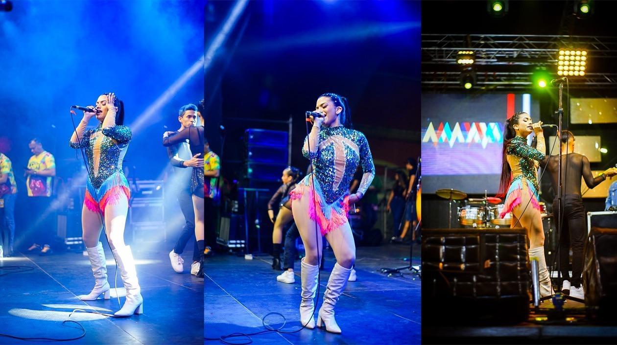 Amaya en plena actuación.