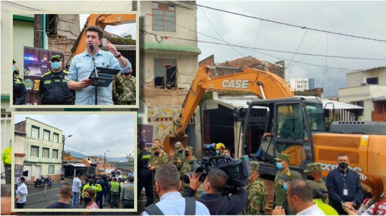 Acto de demolición de la vivienda