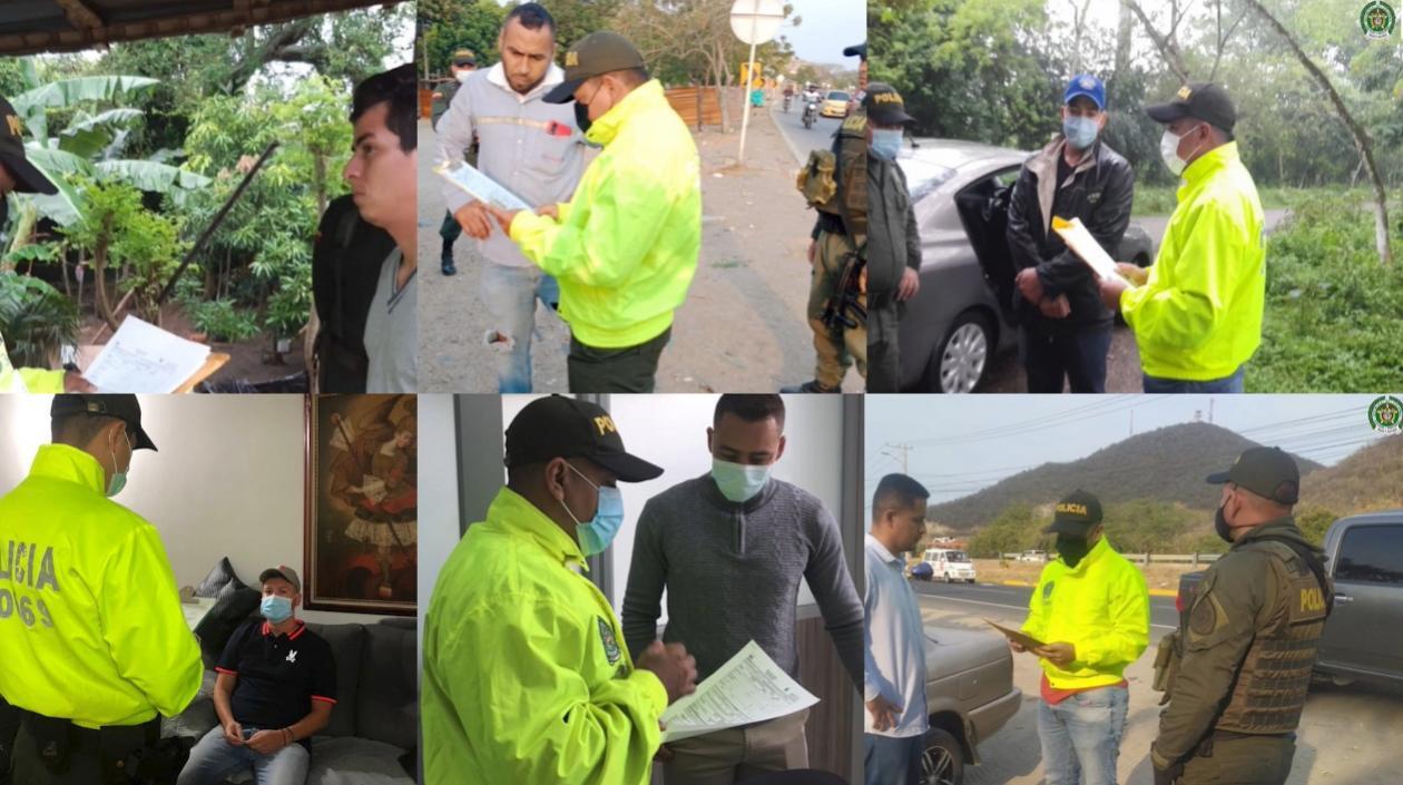 Capturas fueron en Envigado (Antioquia), Neiva y Pitalito (Huila), Santa Marta (Magdalena), y Popayán (Cauca).