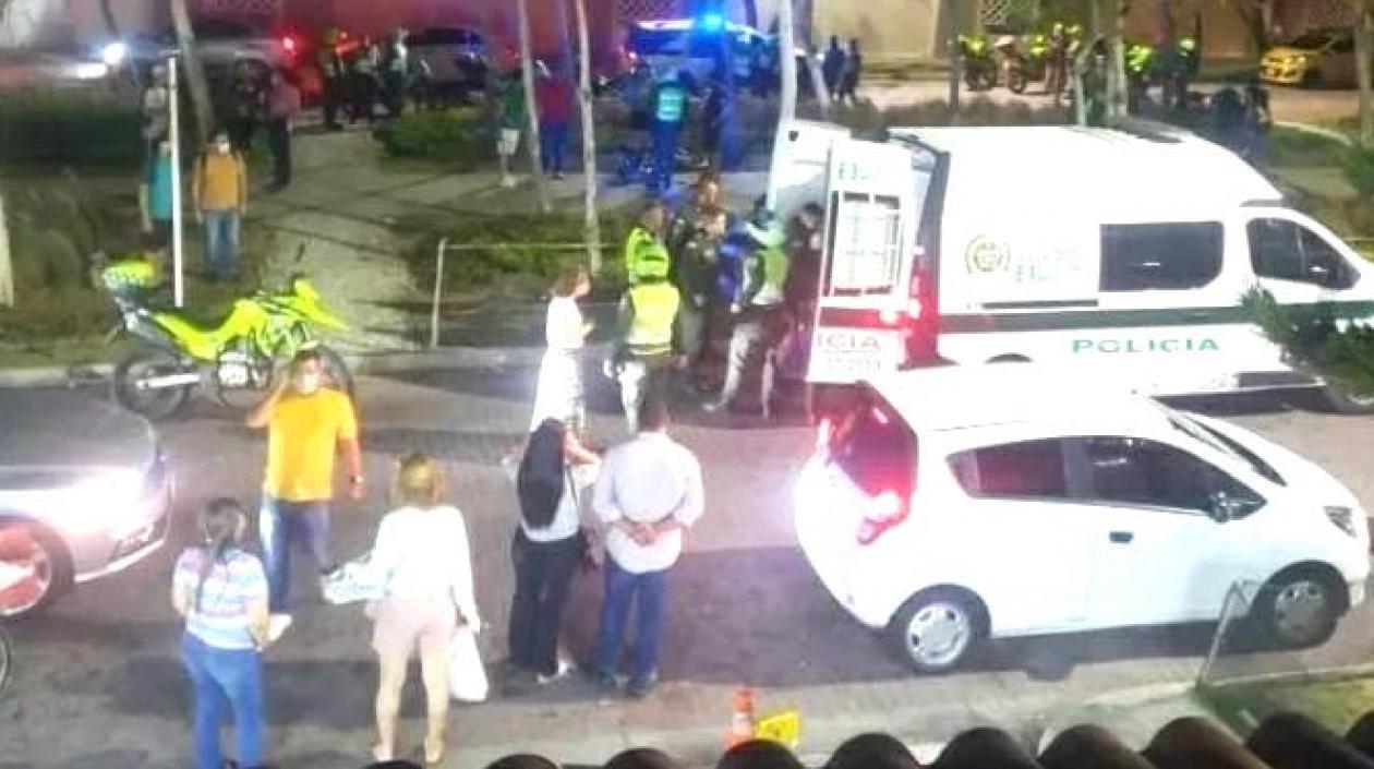 Momento de la captura de la agresora.