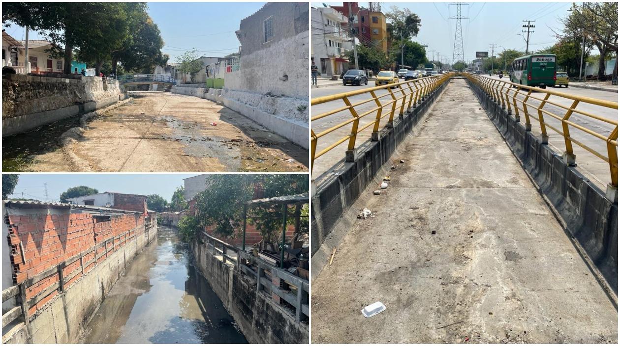 Algunos de los arroyos que vienen siendo limpiados en Barranquilla. 