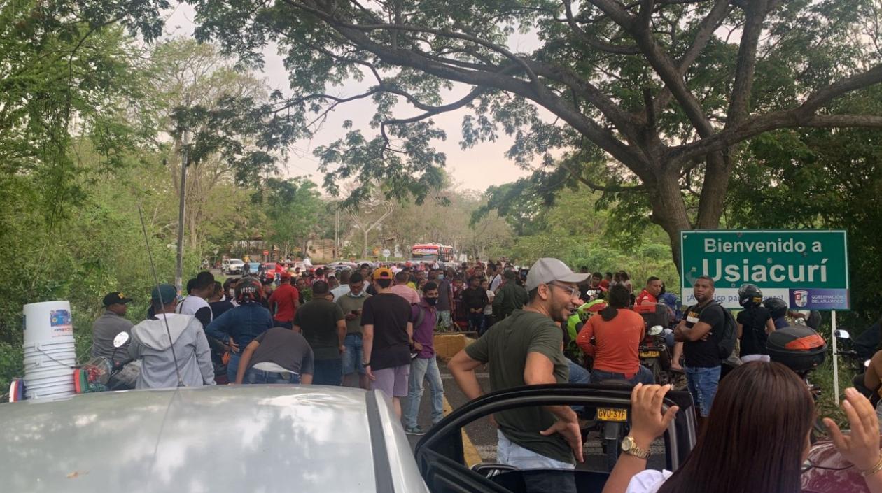 Imagen de la protesta de este domingo en Usiacurí.