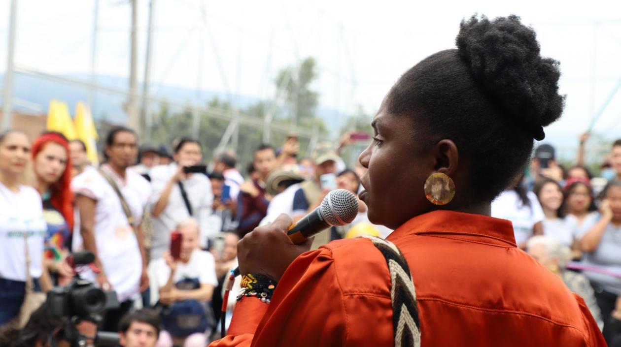 La candidata a la Vicepresidencia, Francia Márquez.