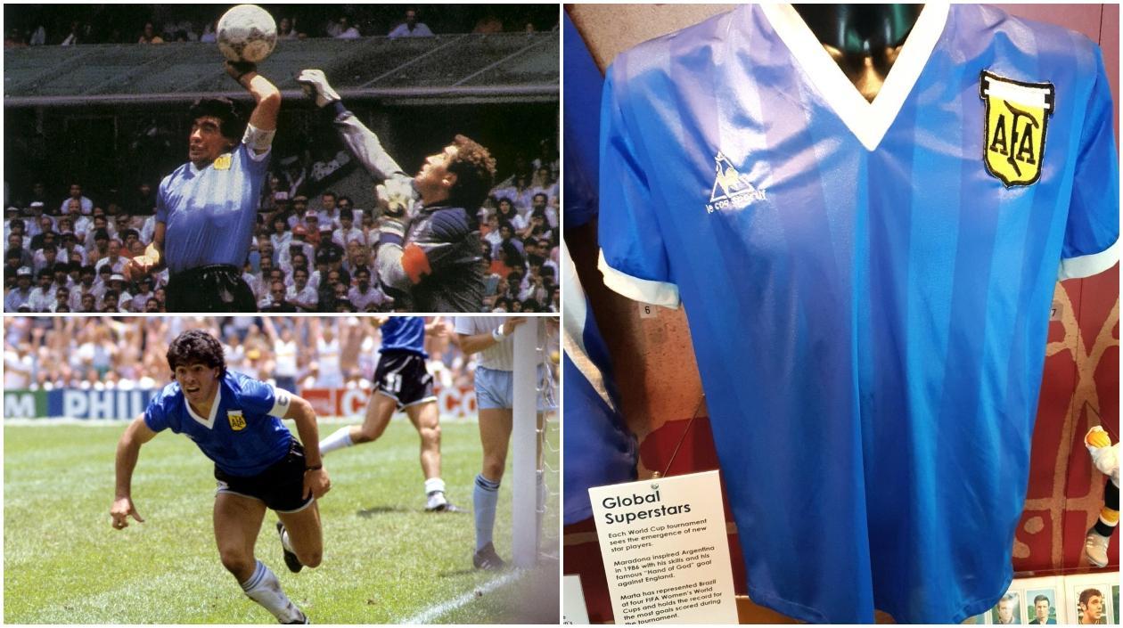 Camiseta de Diego Maradona en el Mundial de 1986. 
