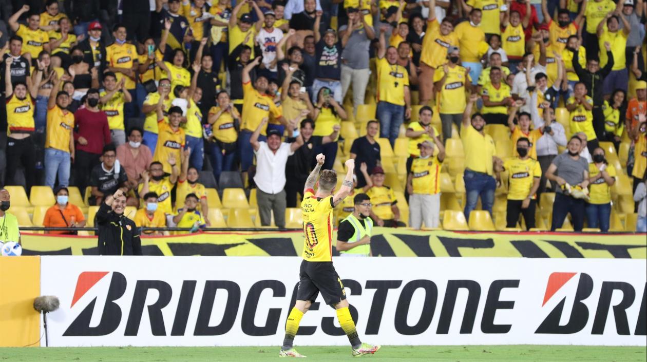 Damián Díaz celebra su gol. 
