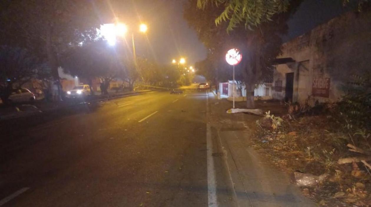 Lugar del accidente en Soledad.