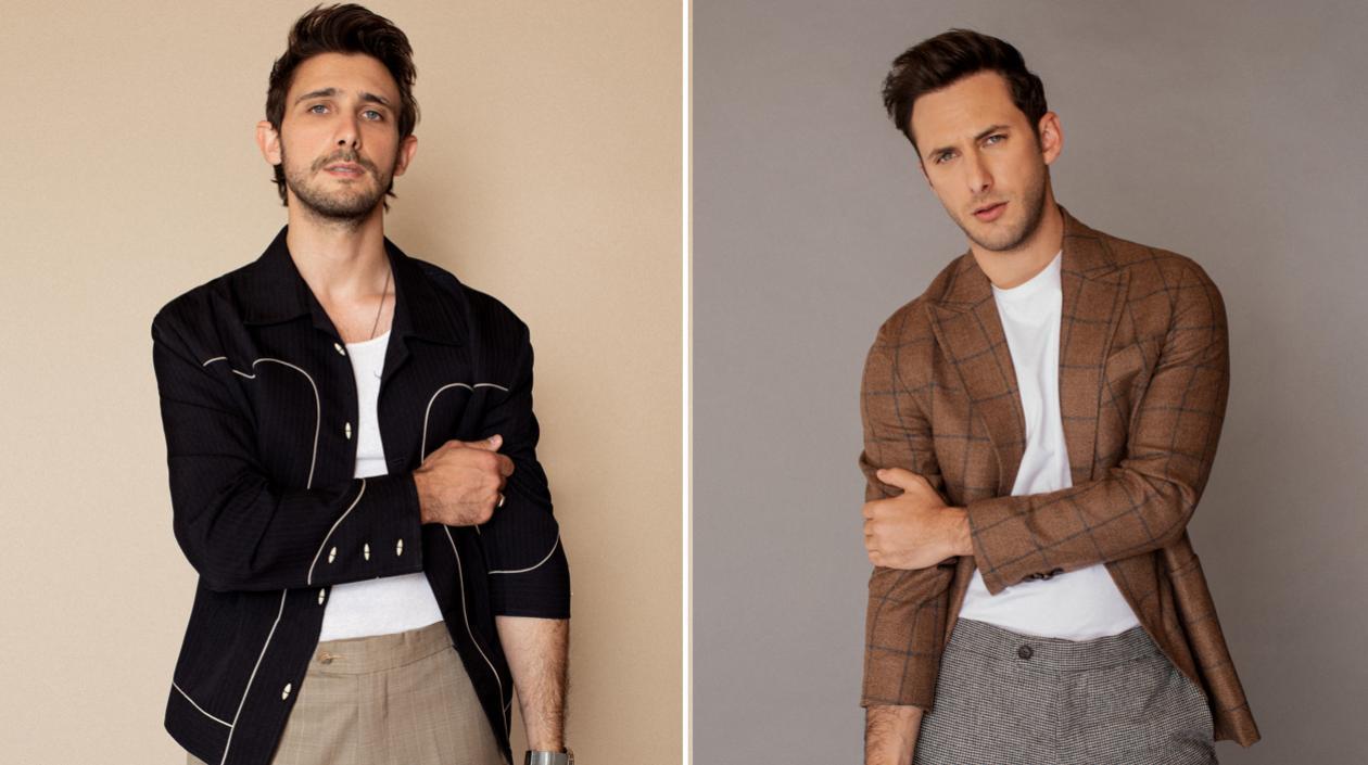 Los hermanos Emiliano (i) y Sebastián Zurita (d), durante una sesión fotográfica en la Ciudad de México. 