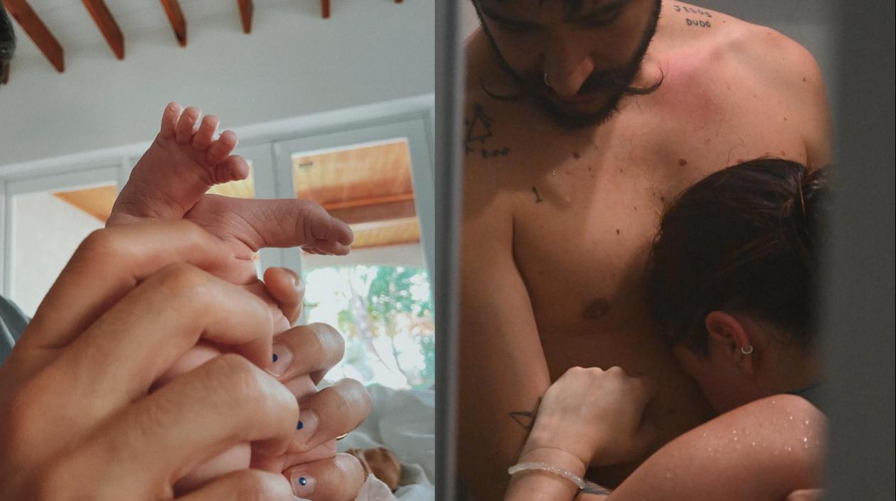 Imágenes de la bebé y el parto.