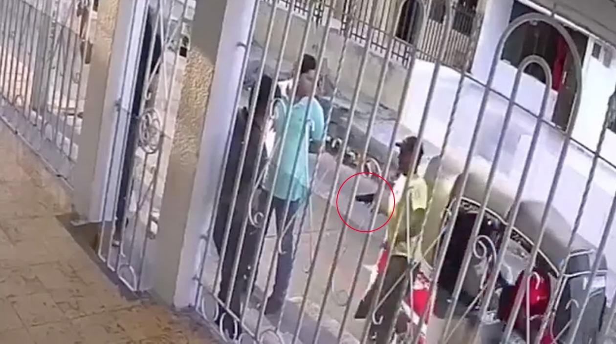 Momento del atraco en el barrio Salamanca. 