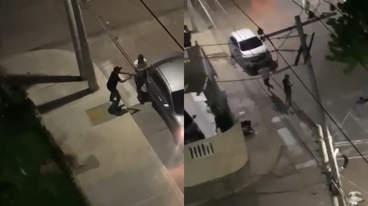 Momentos del frustrado robo del vehículo en Crespo.