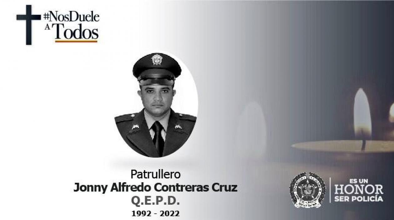 El patrullero Jonny Alfredo Contreras Cruz.