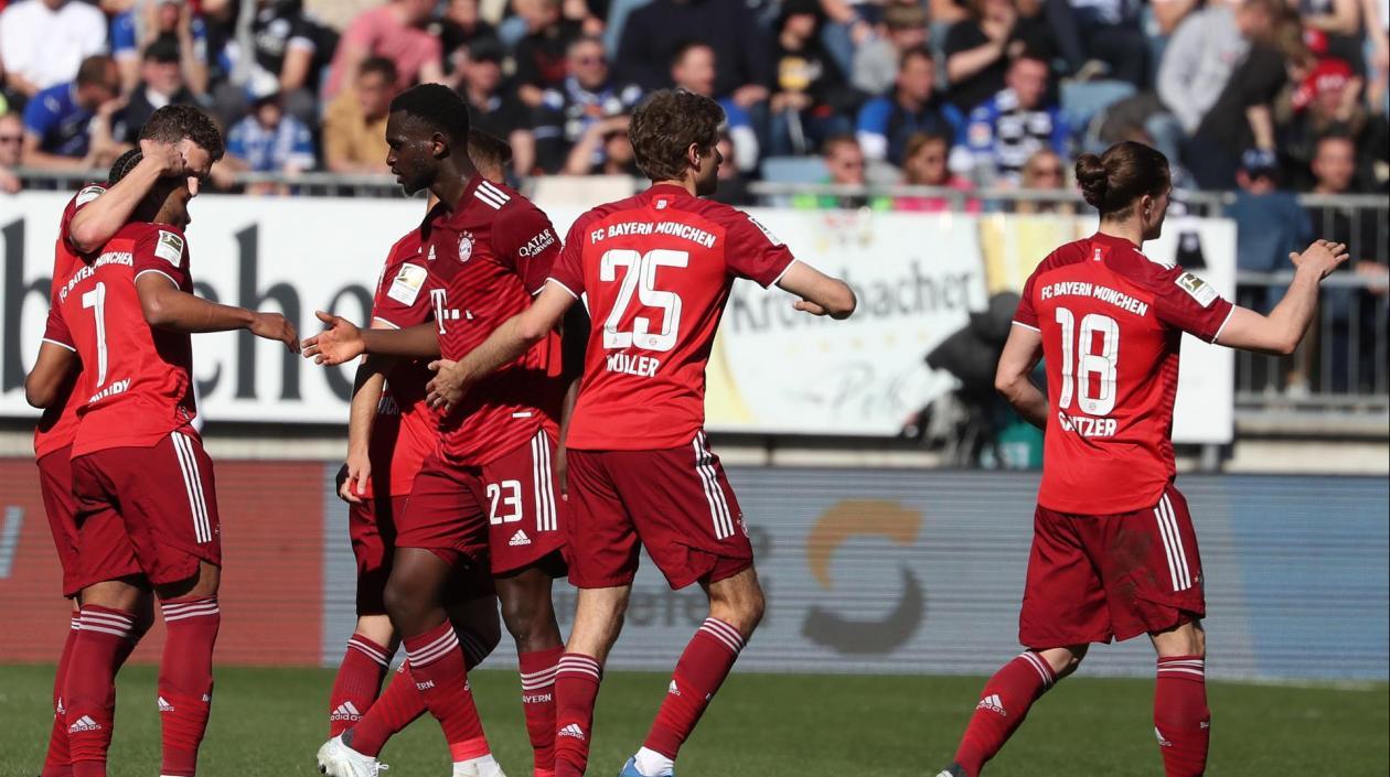 Jugadores del Bayern celebran un gol. 