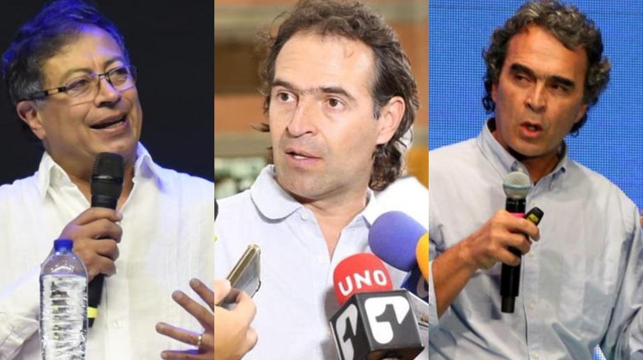 Los candidatos Gustavo Petro, Fico Gutiérrez y Sergio Fajardo.